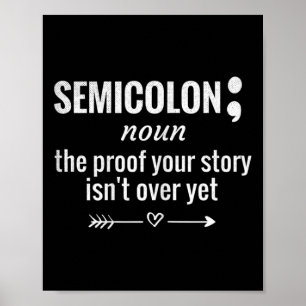 Definition Bewusstsein Semikolon Suizidprävention Poster