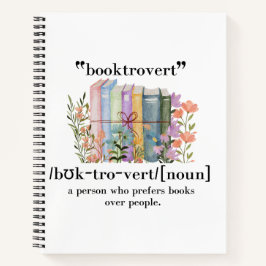 Definition "Booktrovert" Notizbuch