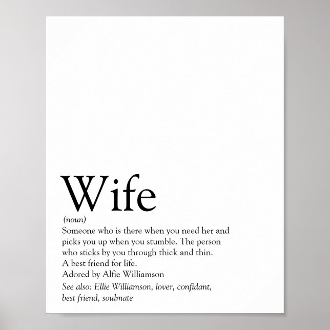 Definition der besten Ehefrau der Welt Poster (Vorne)