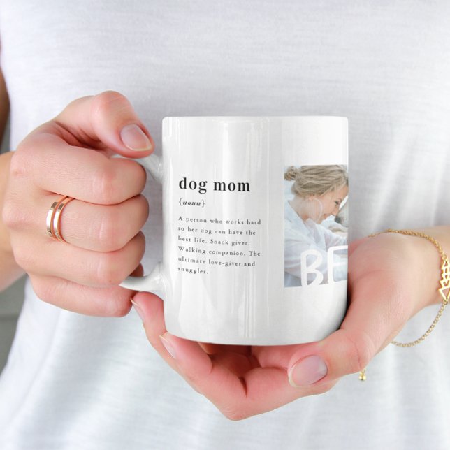 Definition der besten Hunde-Mama | Drei Foto Kaffeetasse (Von Creator hochgeladen)