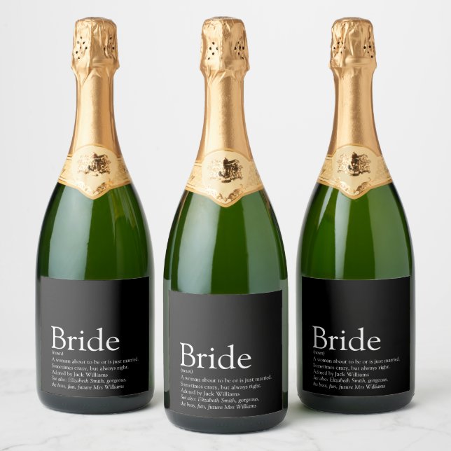 Definition der Braut, Brautparty, Hochzeit (Flaschen)