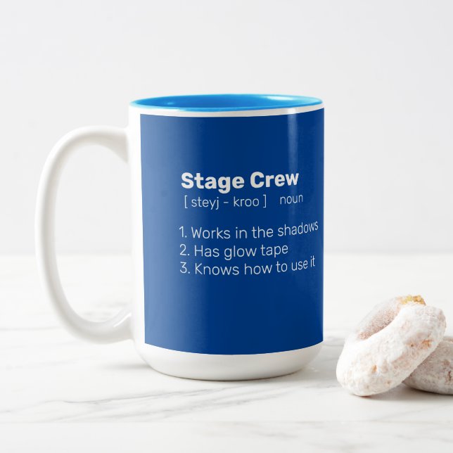 Definition der Crew der Bühne Zweifarbige Tasse (Mit Donut)