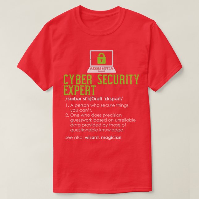 Definition der Cybersicherheit T-Shirt (Design vorne)