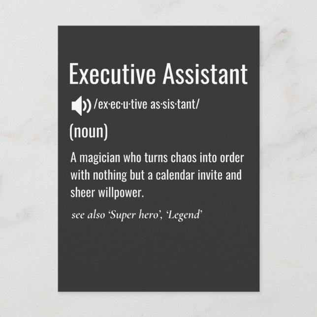 Definition der Executive Assistant Postkarte (Vorderseite)
