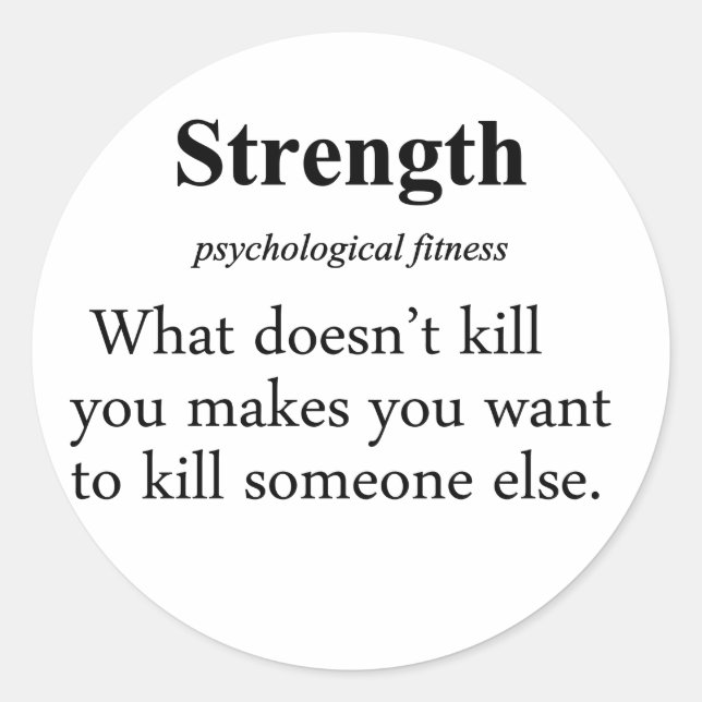 Definition der Festigkeit Runder Aufkleber (Vorderseite)