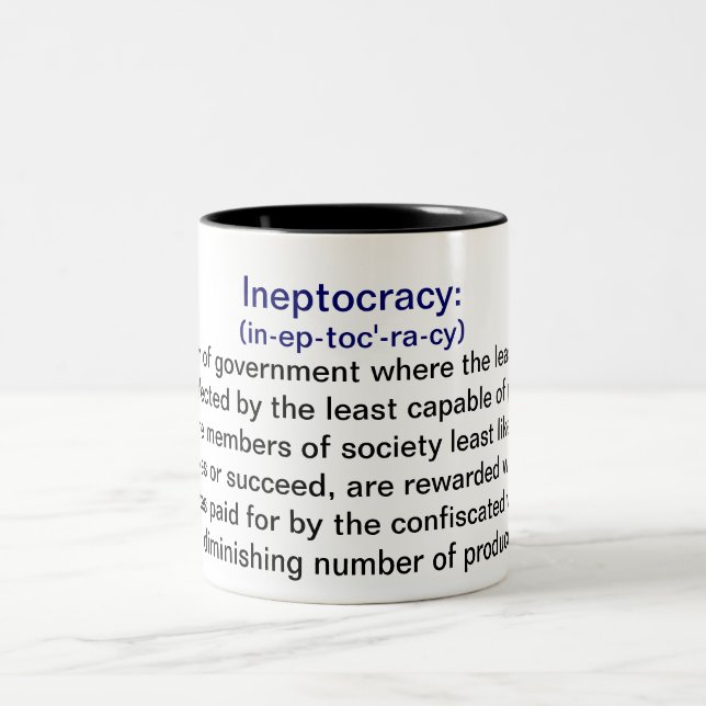 Definition der Ineptocracy Kaffee-Tassen Zweifarbige Tasse (Mittel)