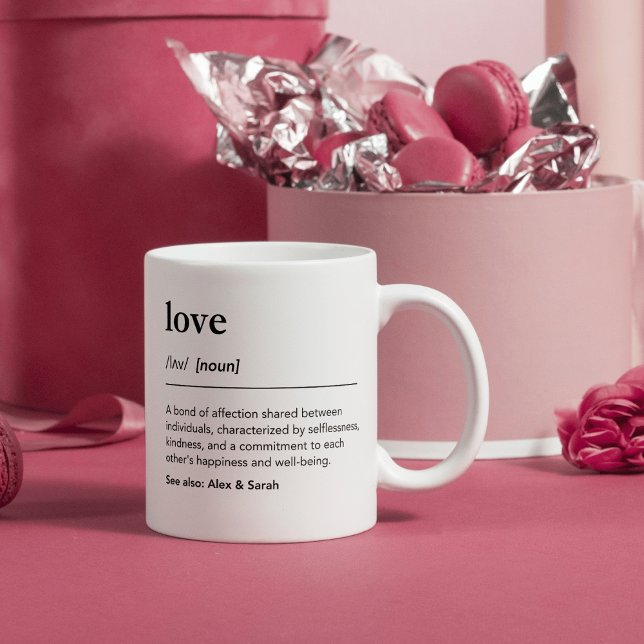 Definition der Liebe mit Ehepaar- oder Familiennam Kaffeetasse (Von Creator hochgeladen)