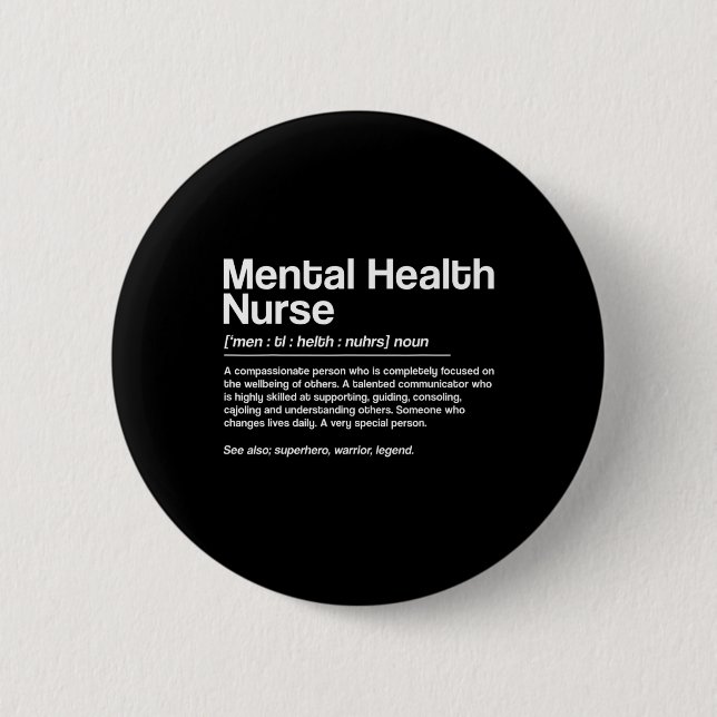 Definition der psychischen Krankenversorgung Button (Vorderseite)