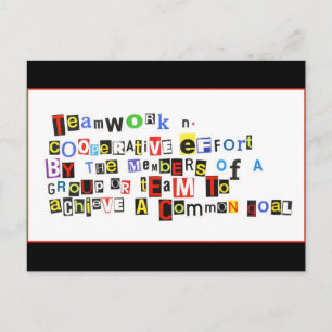 Definition der Teamarbeit Postkarte