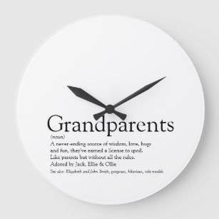 Definition der weltbesten Großeltern Große Wanduhr