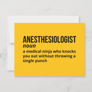 Definition des Anästhesisten - Medizinischer Spaß Postkarte