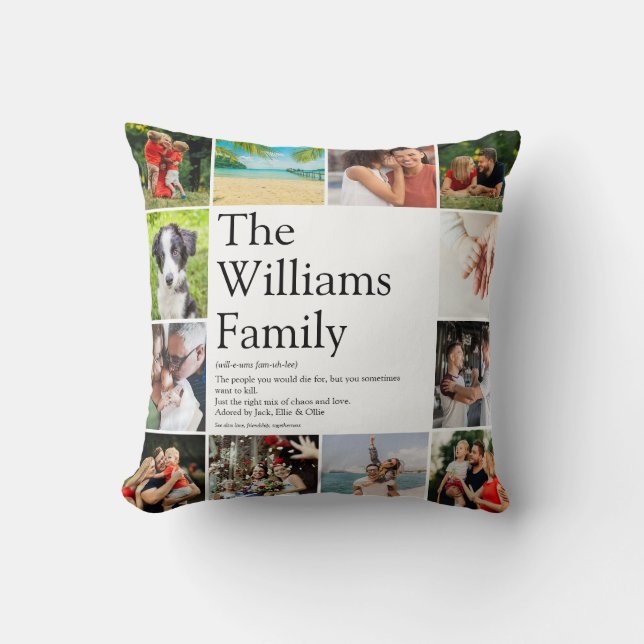 Definition des Begriffs "Foto Collage Fun" Kissen (Vorderseite)