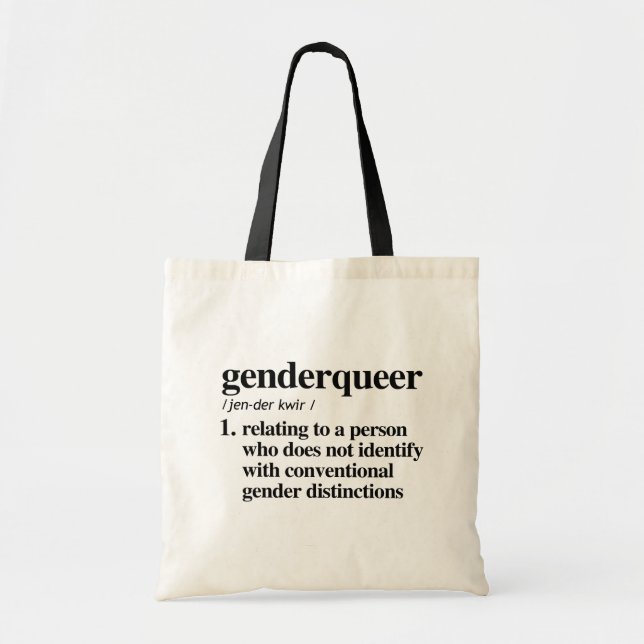 Definition des Begriffs "Genderqueer" - definierte Tragetasche (Vorne)