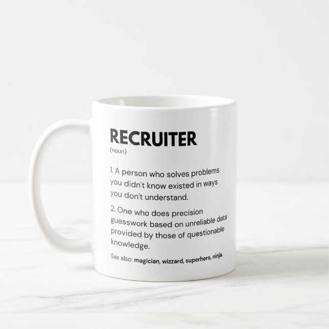 Definition des Begriffs "Recruiter & Hr" Kaffeetasse (Links)