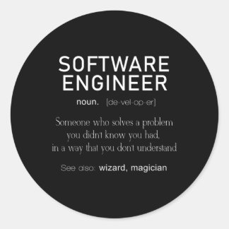 Definition des Begriffs "Software Engineer" Runder Aufkleber
