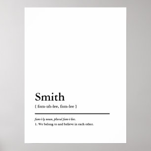 Definition des benutzerdefinierten Familiennamen u Poster