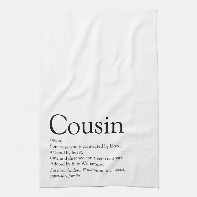 Definition des besten Cousins der Welt Geschirrtuch (Vertikal)