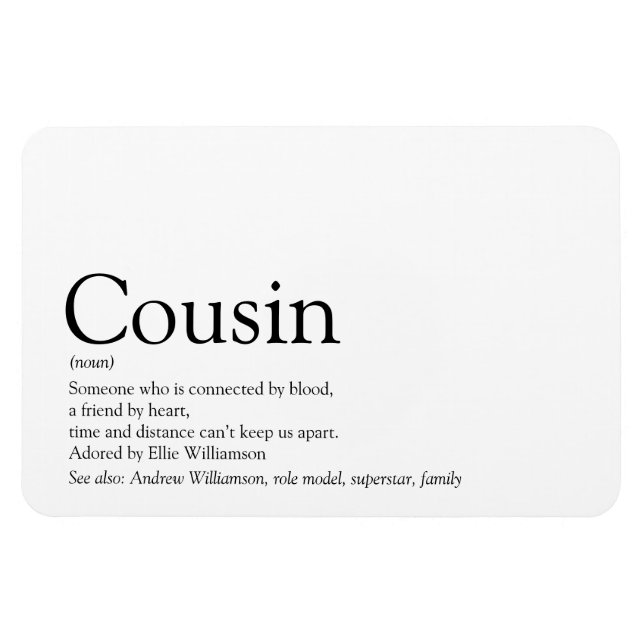 Definition des besten Cousins der Welt Magnet (Horizontal)