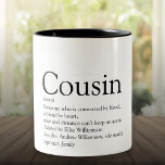 Definition des besten Cousins der Welt Zweifarbige Tasse<br><div class="desc">Personalisieren Sie für Ihren besonderen Cousin,  um ein einzigartiges Geschenk zu schaffen. Ein perfekter Weg,  ihnen zu zeigen,  wie phantastisch sie jeden Tag sind. Entwickelt von Thisisnotme©</div>