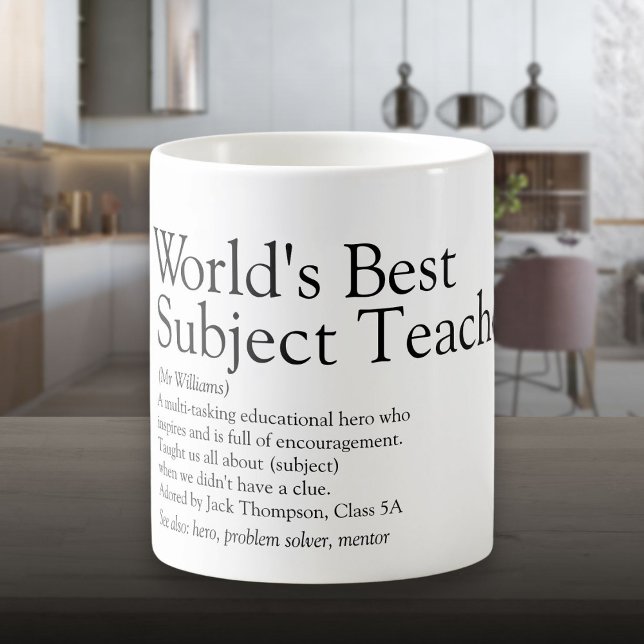 Definition des besten Lehrers in der personalisier Kaffeetasse (Personalized World's Best Teacher Definition Coffee Mug)