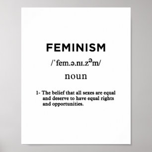 Definition des Feminismus horizontal Poster