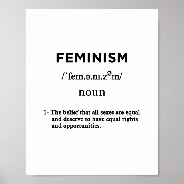 Definition des Feminismus horizontal Poster (Vorne)
