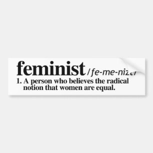 Definition des Feminists - feministischer Autoaufkleber