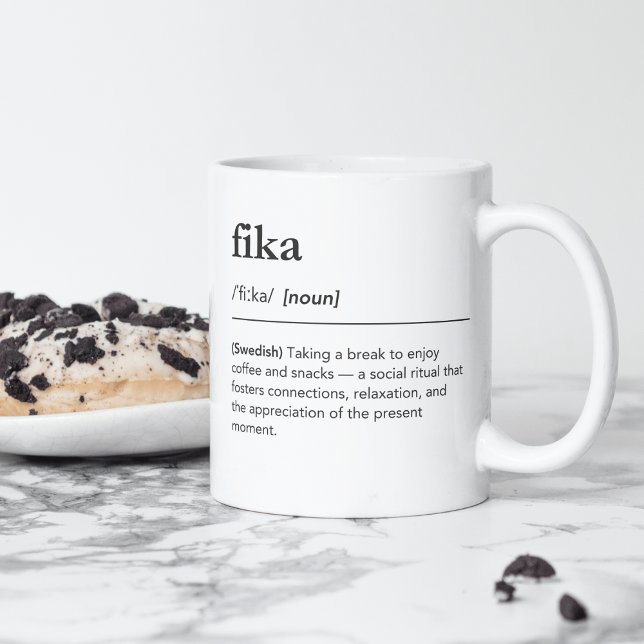 Definition des fika-schwedischen Kaffeepause-Wörte Kaffeetasse (Von Creator hochgeladen)