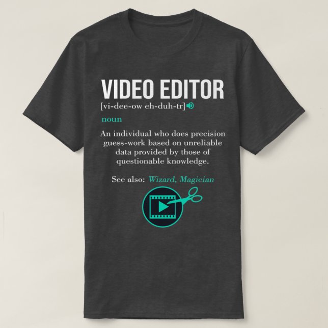 Definition des Filmen-Video-Editor T-Shirt (Design vorne)