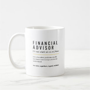 Definition des Finanzberaters Kaffeetasse