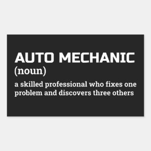Definition des "Funny Auto Mechanism" Rechteckiger Aufkleber