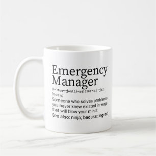 Definition des "Funny Emergency Manager" Kaffeetasse