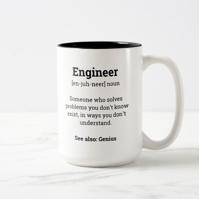Definition des "Funny Engineer" Zweifarbige Tasse (Rechts)
