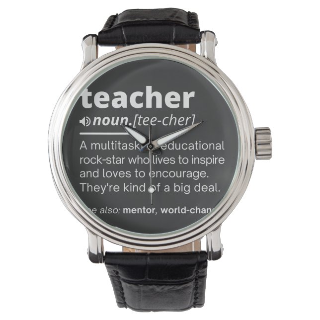Definition des Lehrers - Funny Teaching School Tea Armbanduhr (Vorderseite)