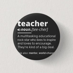 Definition des Lehrers - Funny Teaching School Tea Button