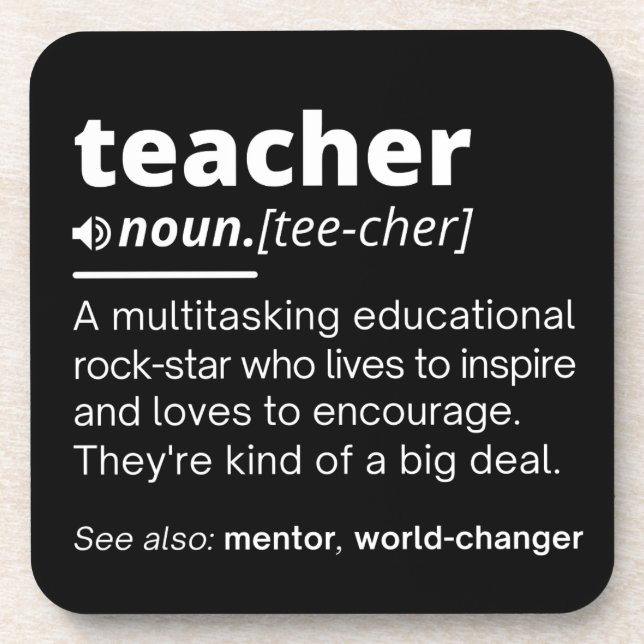 Definition des Lehrers - Funny Teaching School Tea Getränkeuntersetzer (Vorderseite)