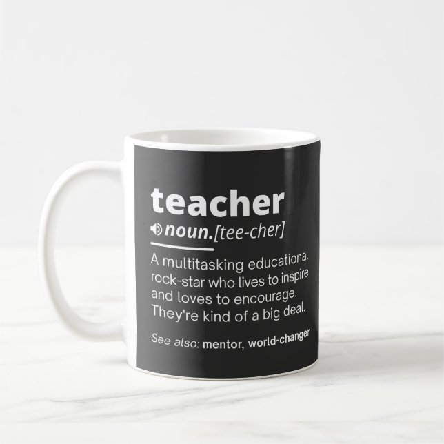 Definition des Lehrers - Funny Teaching School Tea Kaffeetasse (Links)
