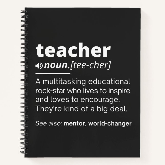 Definition des Lehrers - Funny Teaching School Tea Notizbuch (Vorderseite)
