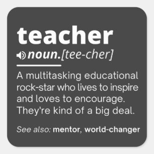 Definition des Lehrers - Funny Teaching School Tea Quadratischer Aufkleber