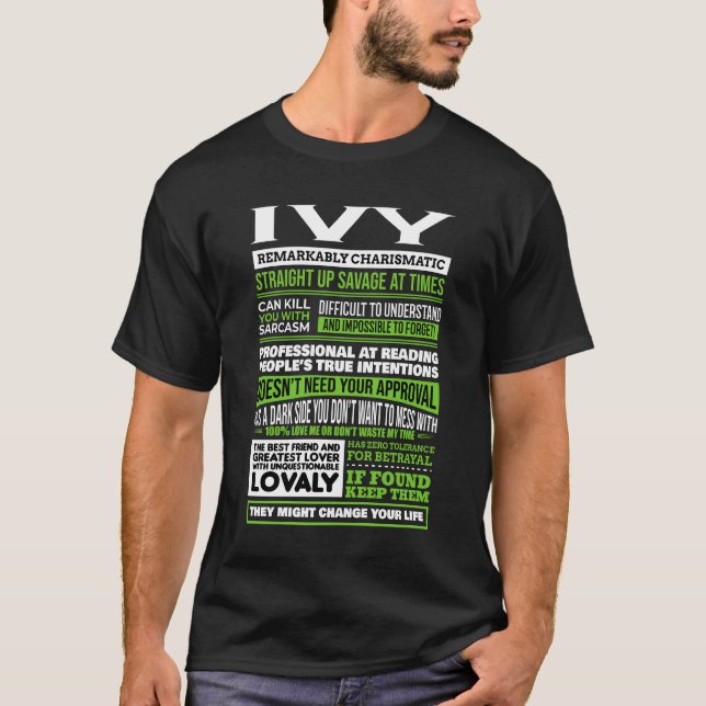 Definition des Mädchennamens Ivy T-Shirt (Vorderseite)