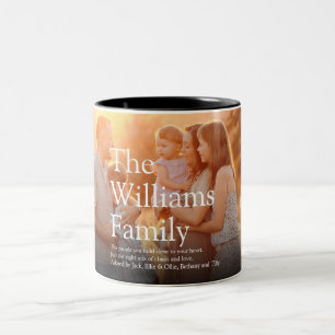 Definition des modernen Familienfotos Zweifarbige Tasse