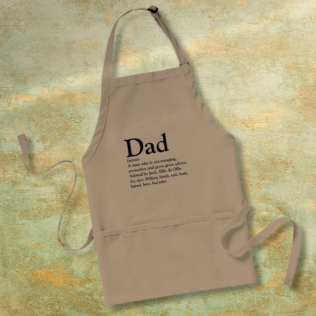 Definition des Personalisierten Vaters Schürze (Dad Personalized Name Definition Adult Apron)