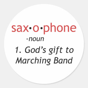 Definition des Saxophons Runder Aufkleber