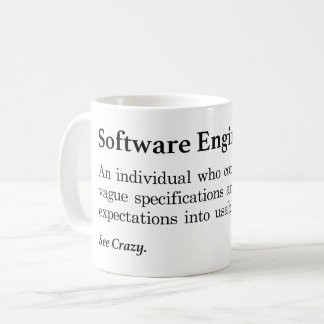 Definition des Softwareentwicklers Kaffeetasse