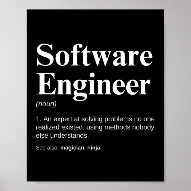 Definition des Softwareingenieurs "Funny Engineeri Poster (Vorne)