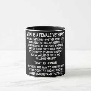 Definition des weiblichen Veteranen Tasse