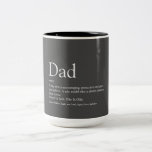 Definition des weltbesten je-Vater-Vaters Zweifarbige Tasse<br><div class="desc">Personalisieren Sie für Ihren speziellen Vater, Papa oder Vater, um ein einzigartiges Geschenk für Vatertag, Geburtstag, Weihnachten oder jeden Tag, den Sie gewollt, um zu zeigen, wie viel er zu Ihnen bedeutet. Ein perfekter Weg, um ihm zu zeigen, wie phantastisch er ist jeden Tag. Sie können den Hintergrund sogar an...</div>