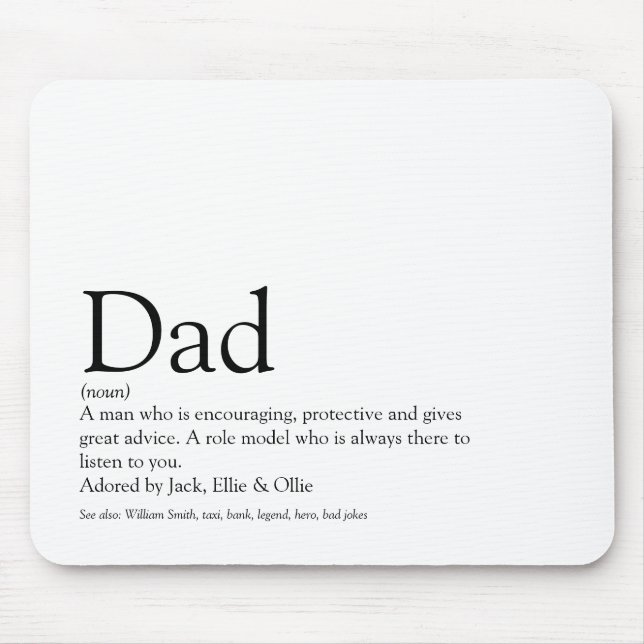 Definition des weltbesten Vaters je als Vater Mousepad (Vorne)