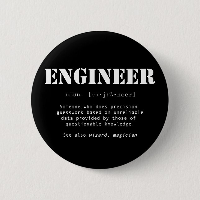 Definition des Wörterbuchs "Funny Engineer" Button (Vorderseite)
