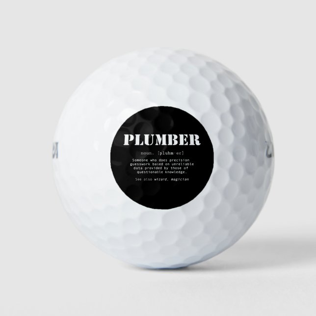 Definition des Wörterbuchs "Funny Plumber" Golfball (Vorderseite)
